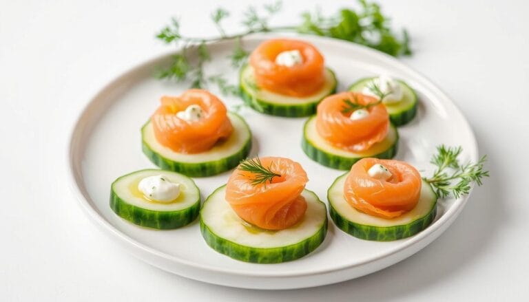 chatelaine smoked salmon roll on cucumber recipe