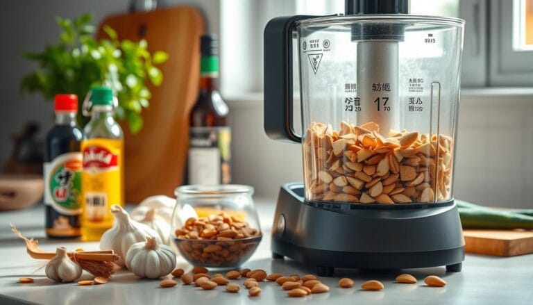 food processor almonds and asian sauce recipe