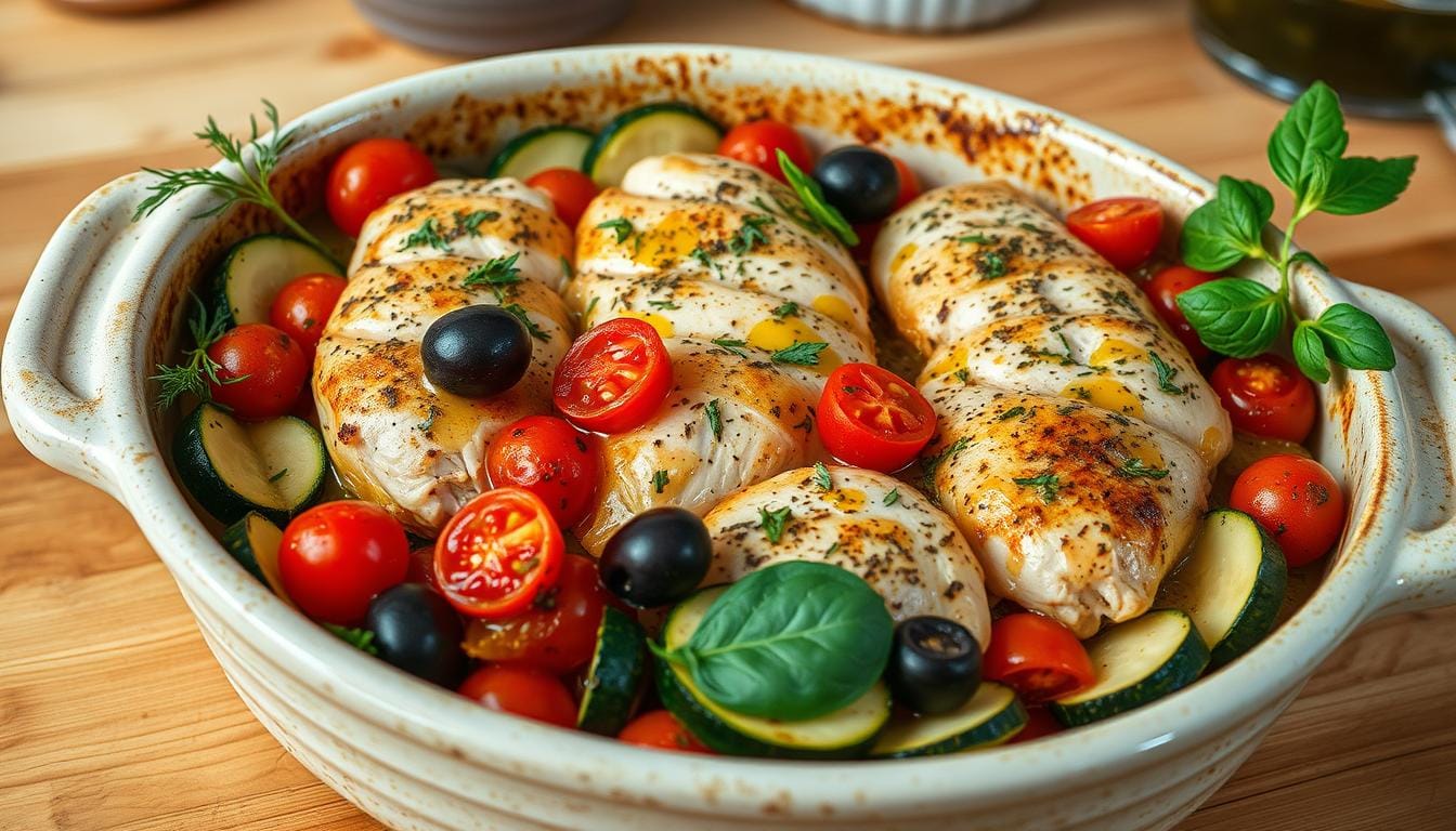 mediterranean chicken zucchini bake recipe