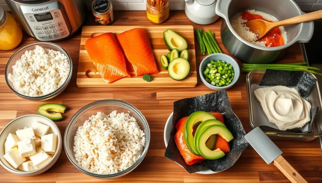 Salmon Sushi Bake Preparation Steps Salmon Sushi Bake Preparation Steps