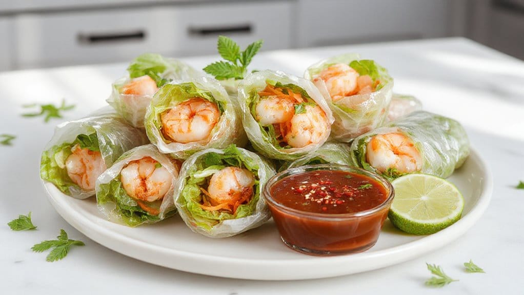 chilled shrimp salad rolls