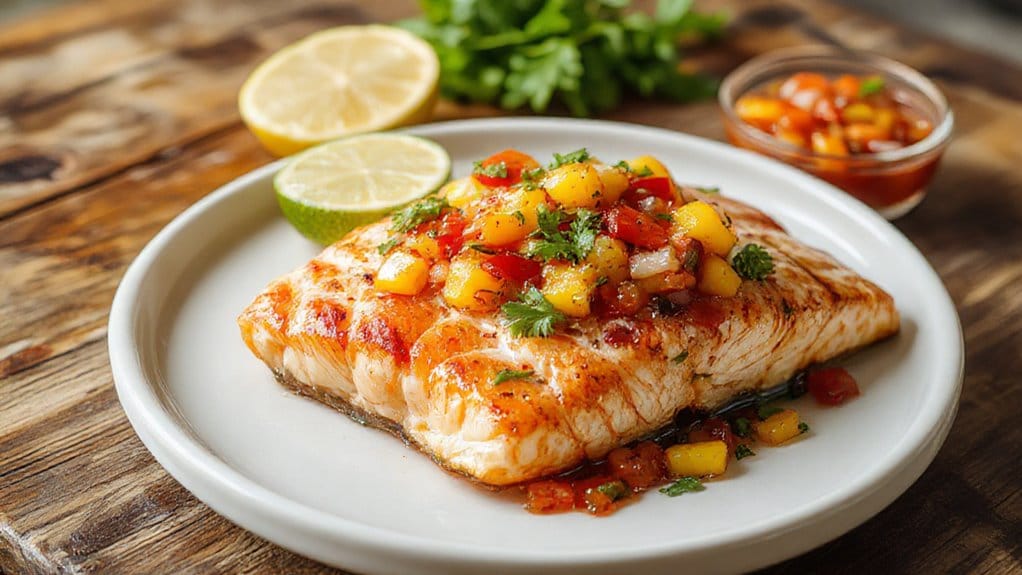 grilled salmon with mango salsa