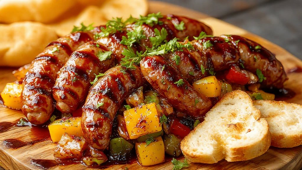 grilled sausage and peppers