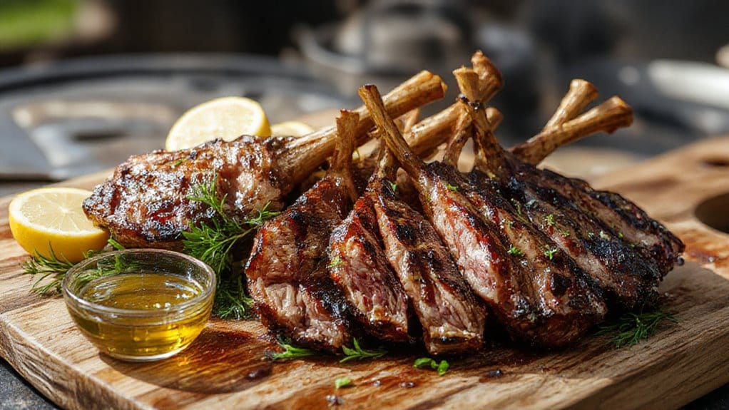 grilled succulent lamb chops