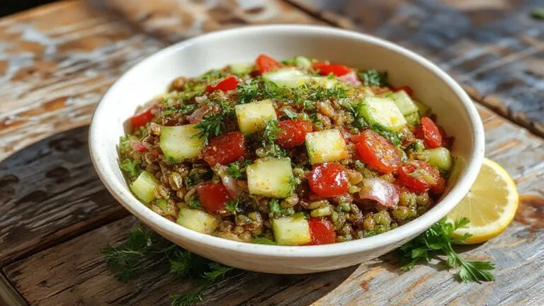 herb infused cold lentil salad