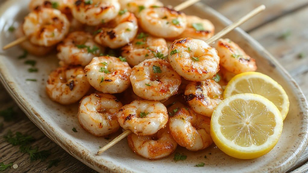 lemon garlic shrimp skewers