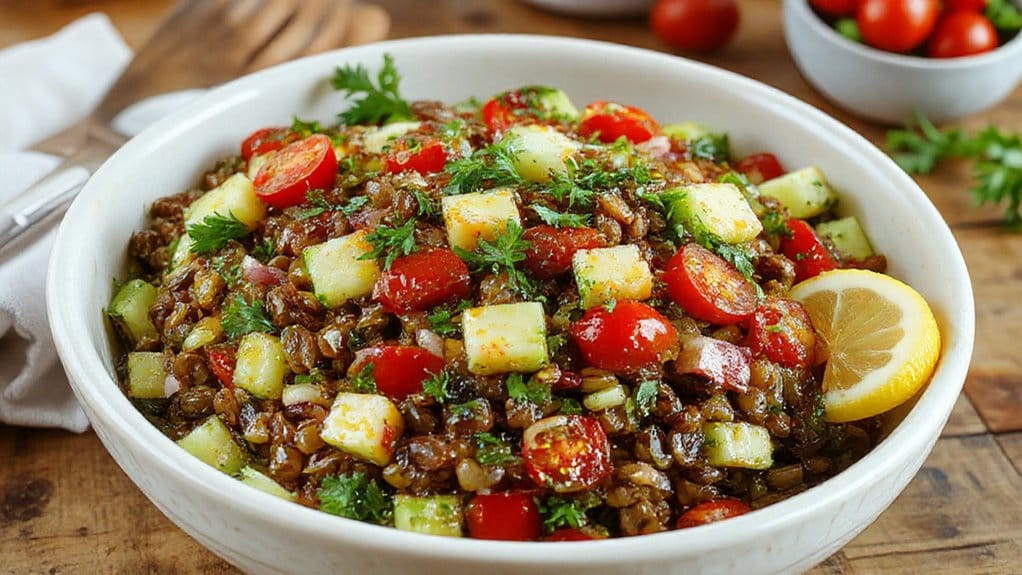 nutritious cold lentil salad