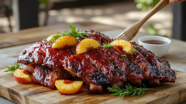 peach glazed bbq ribs recipe
