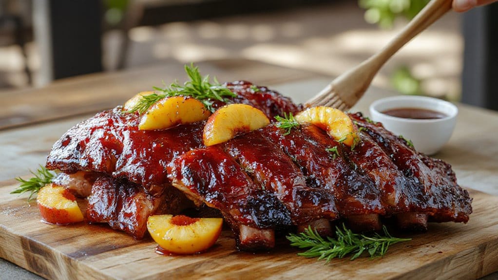 peach glazed bbq ribs recipe