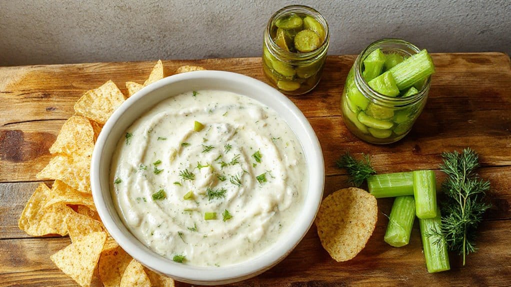 tangy creamy dill pickle dip