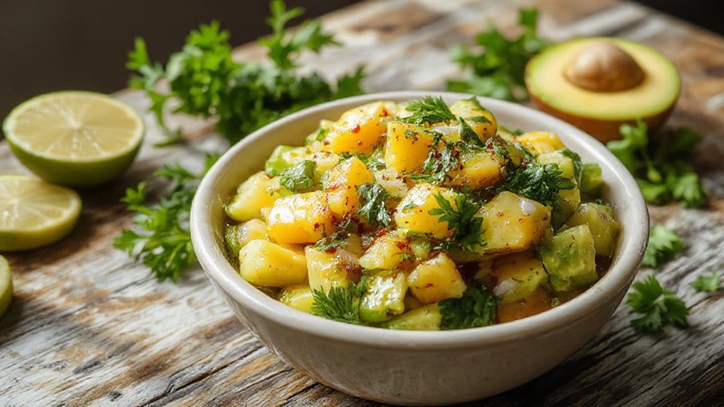 tropical mango avocado salsa