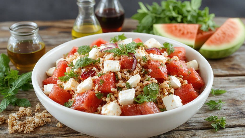 watermelon feta orzo salad recipe