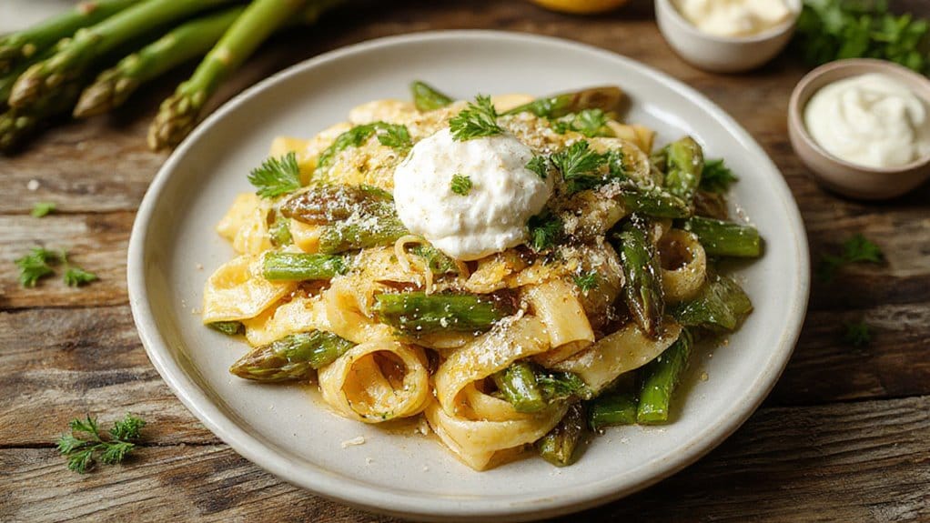 asparagus pasta with ricotta