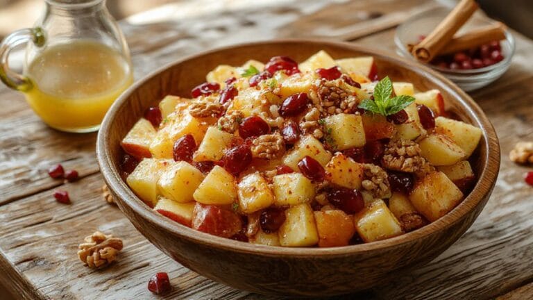 autumn salad with dressing