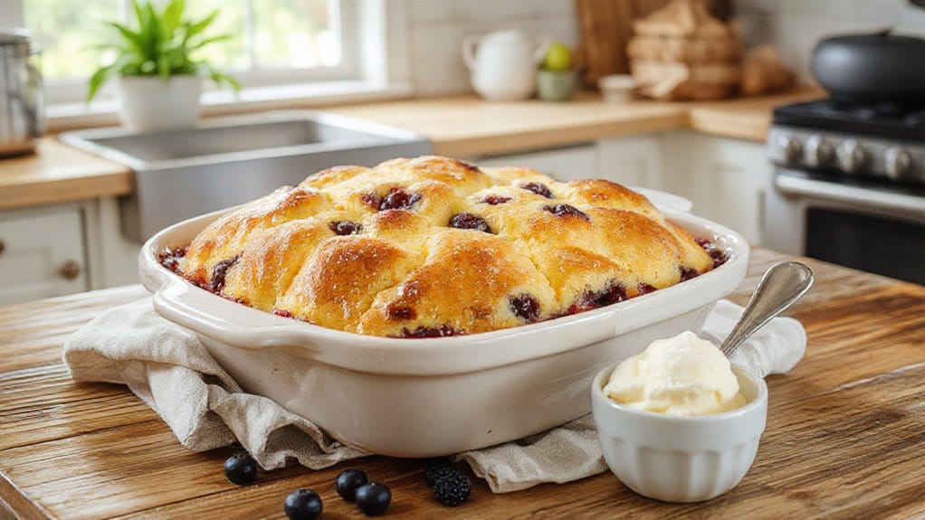 blueberry cornbread cobbler recipe