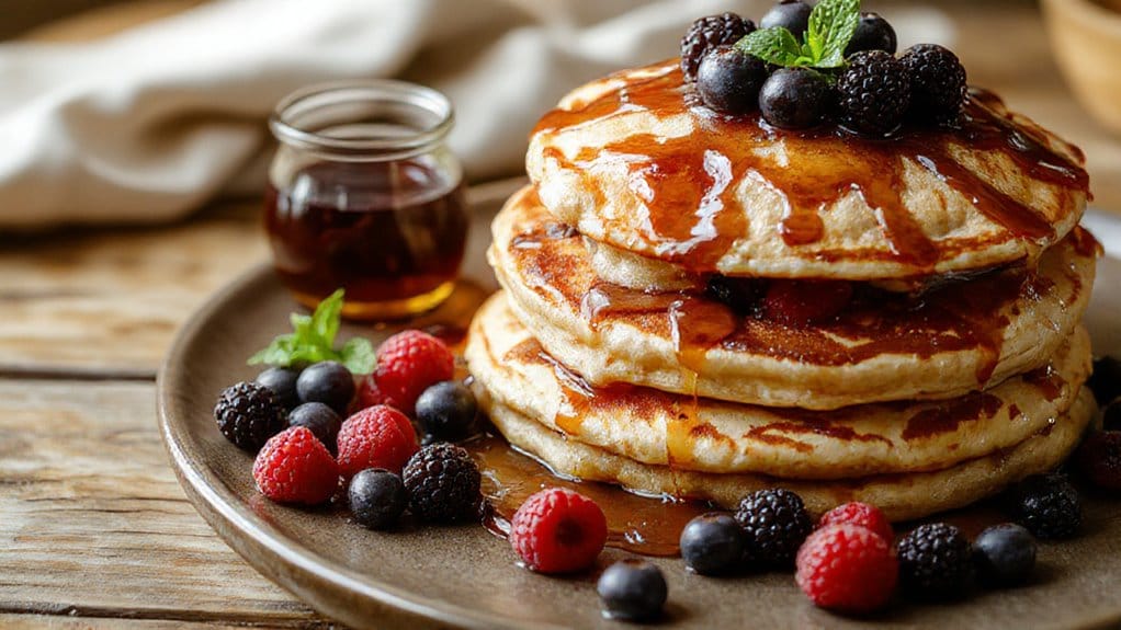 fluffy summer berry pancakes