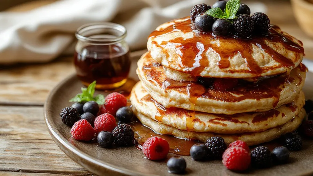 fluffy summer berry pancakes