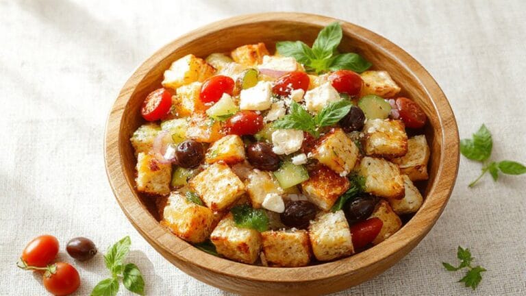 fresh bread vegetable salad