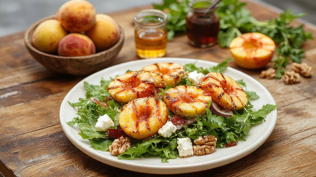 grilled peach salad balsamic