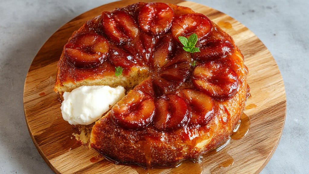 plum upside down cake