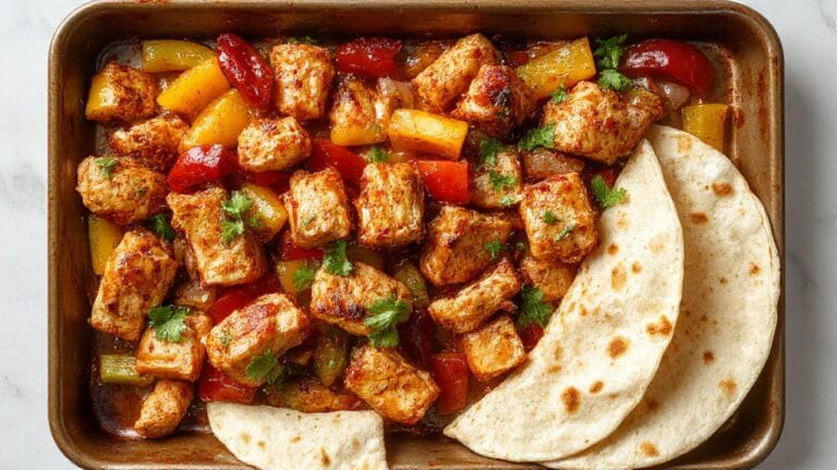 sheet pan chicken fajitas