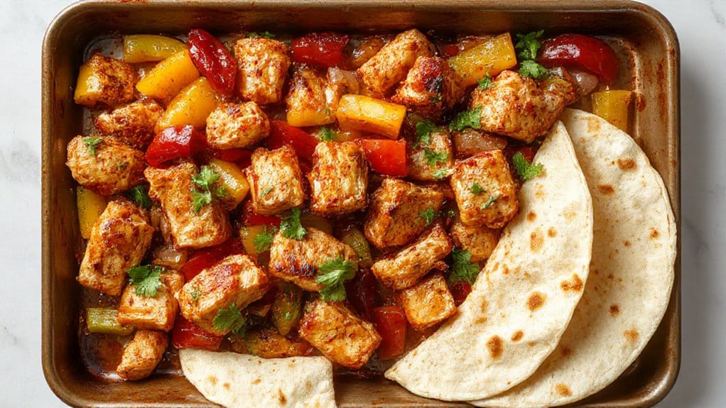 sheet pan chicken fajitas