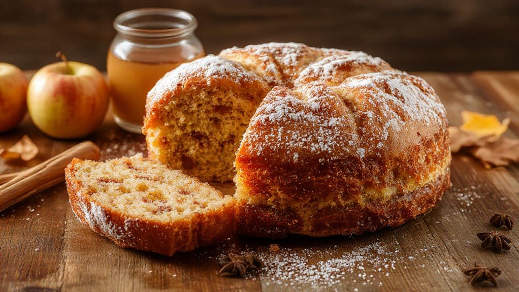 warm spiced apple cake