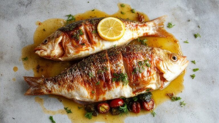 whole roasted fish dish