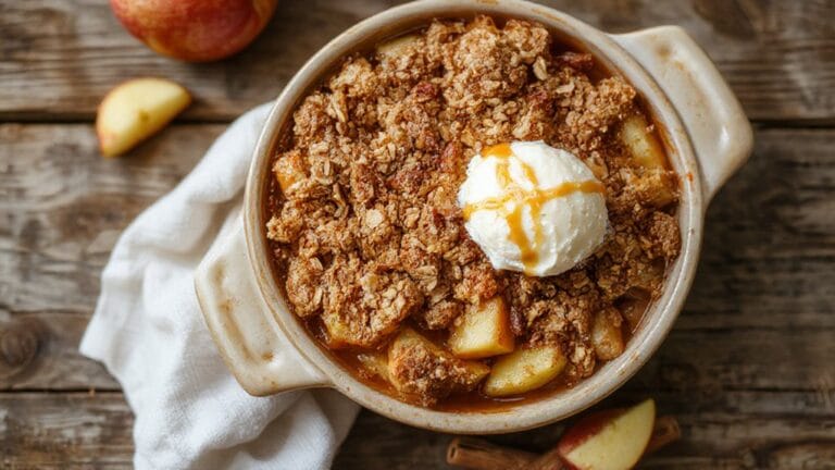 apple dessert with oats