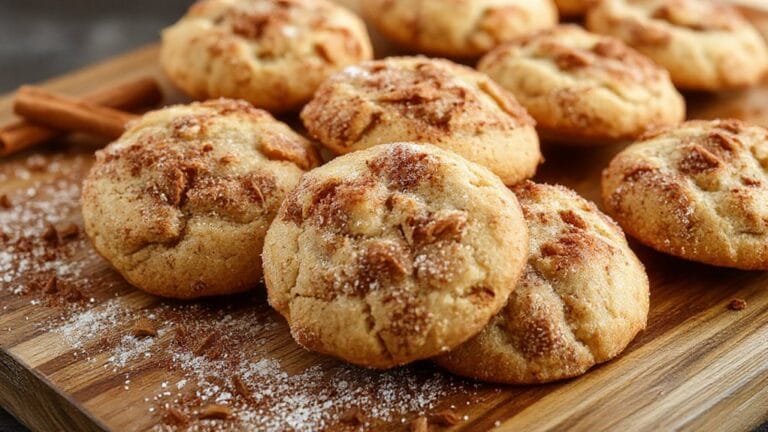 baking delicious snickerdoodle cookies