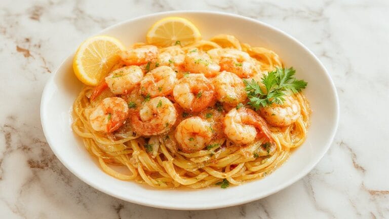 citrusy garlic shrimp dish