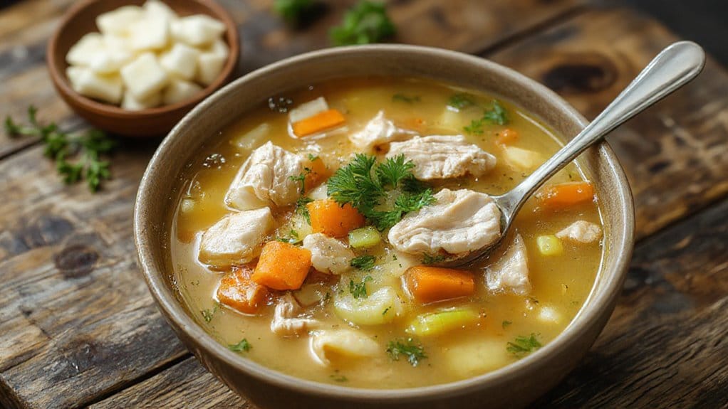 comforting chicken noodle soup