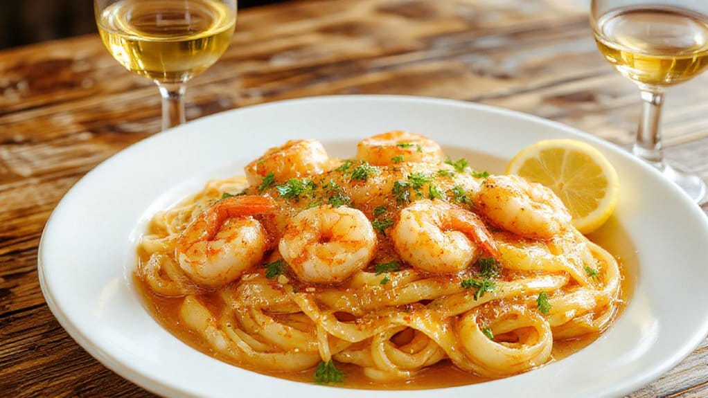 garlicky shrimp in butter