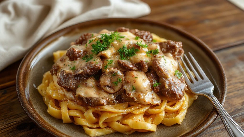 savory beef with sauce
