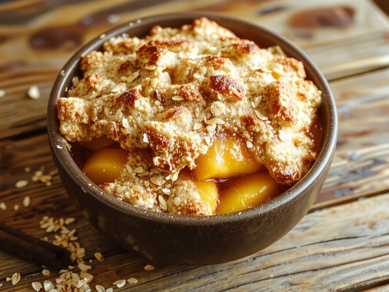buttery oat peach crisp