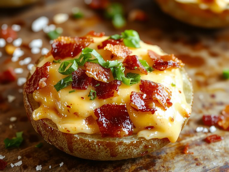 cheesy bacon potato skins