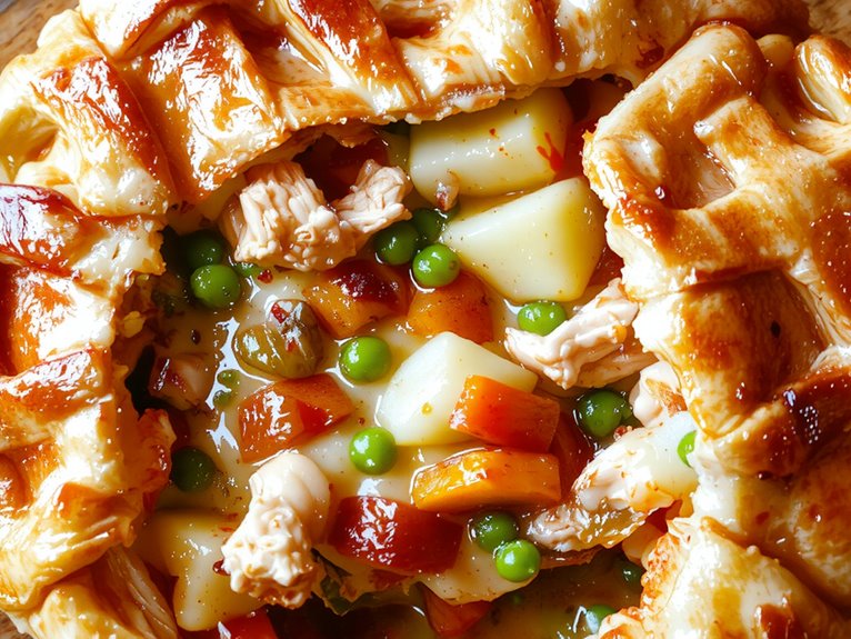 comforting creamy chicken pie