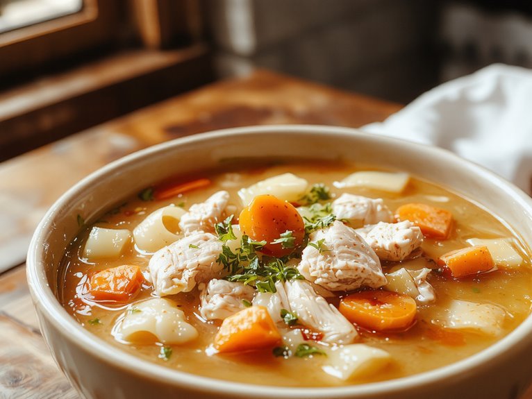 comforting homemade chicken broth