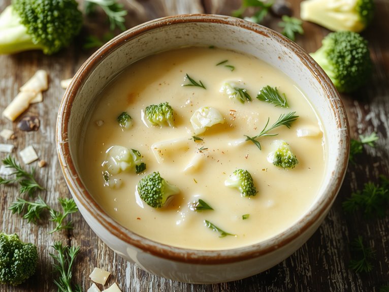 creamy cheesy broccoli soup