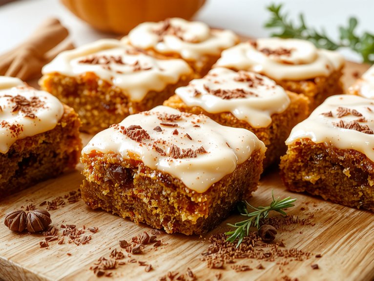 creamy pumpkin spice bars