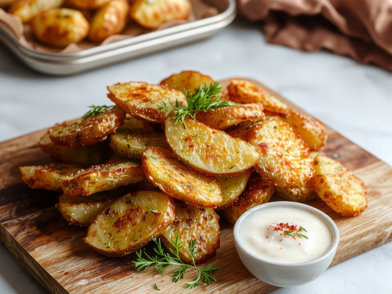 crispy seasoned potato wedges