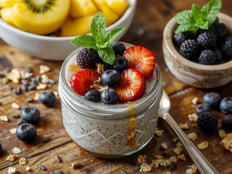 healthy chia dessert preparation