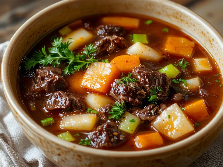 hearty beef veggie soup