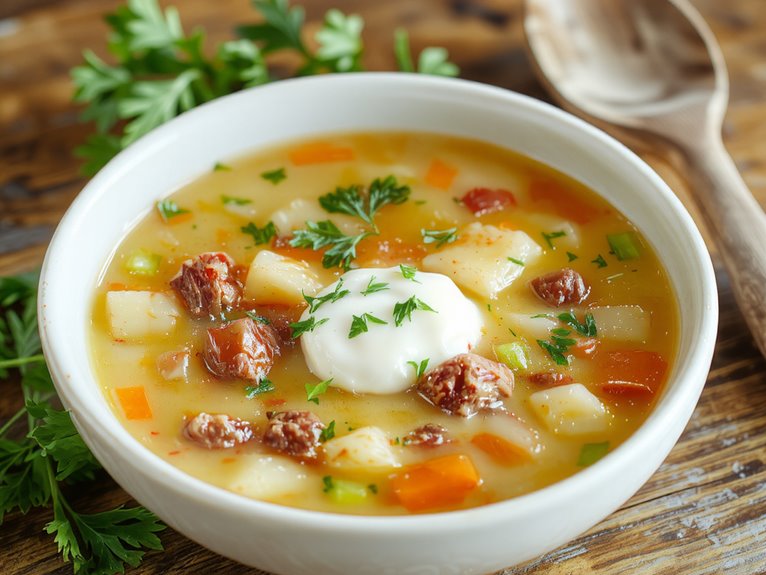 hearty cheeseburger inspired soup