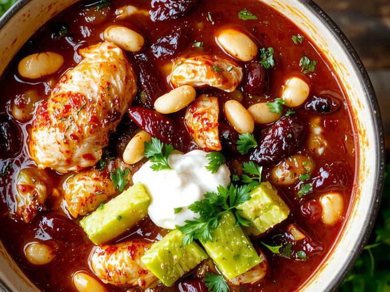 hearty customizable chicken chili