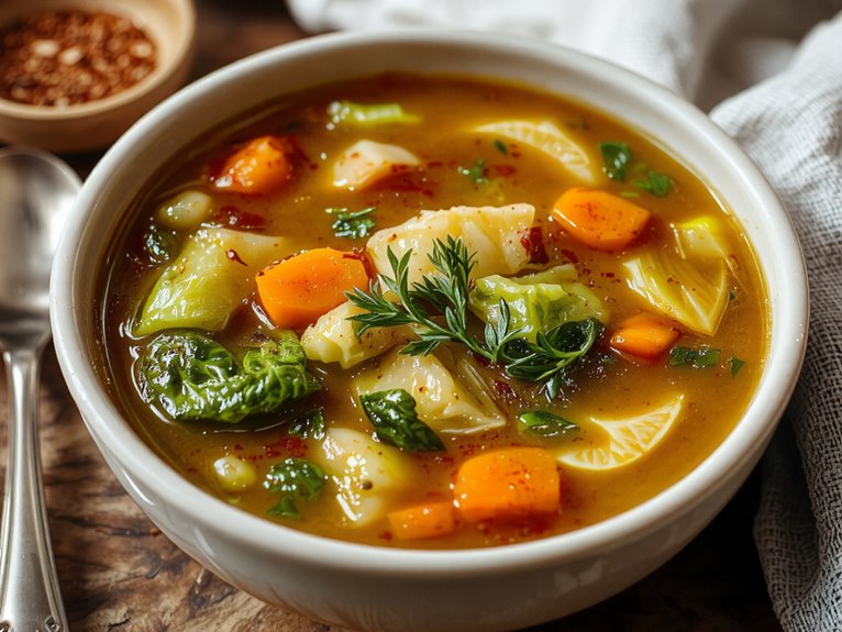 hearty homemade cabbage soup