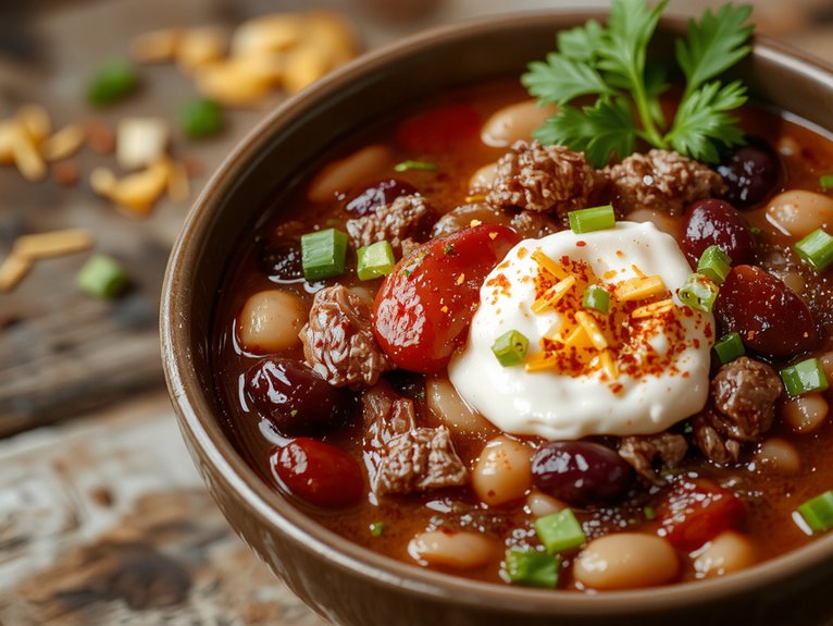 hearty slow cooked chili