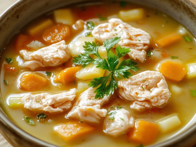 homemade hearty chicken soup