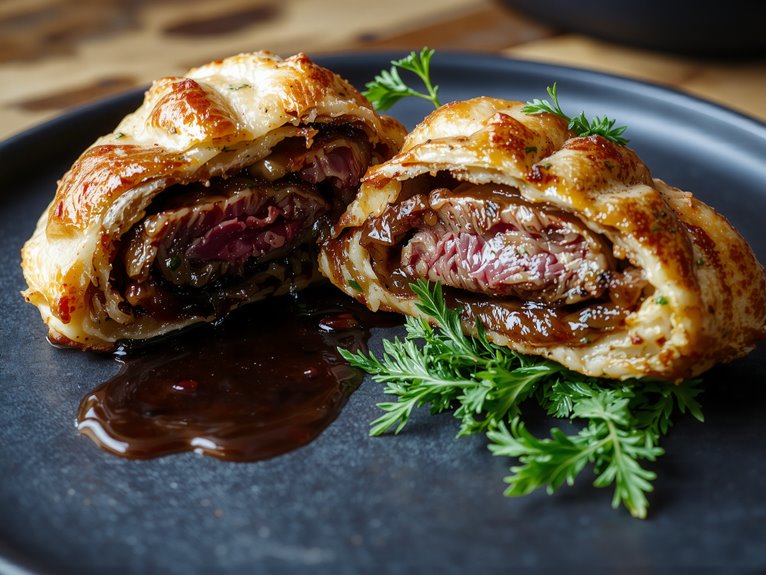 layered beef pastry dish