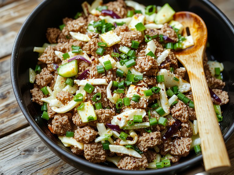 savory cabbage pork stir fry